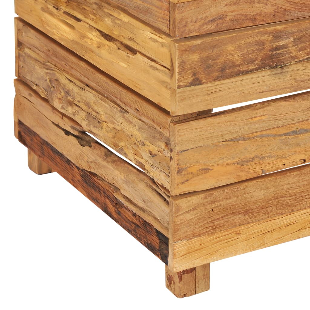 Strat înălțat, 50x40x55 cm, lemn de tec reciclat și oțel Lando - Lando