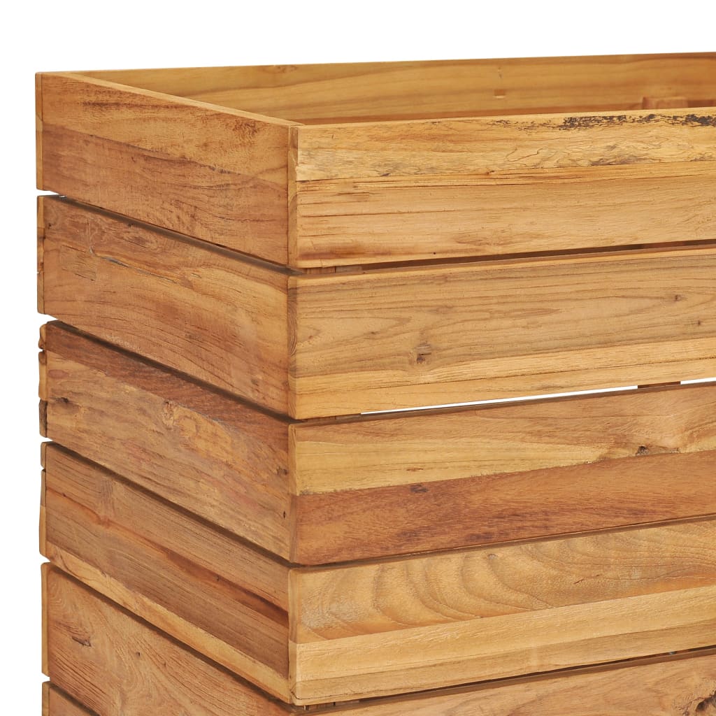 Strat înălțat, 100x40x55 cm, lemn de tec reciclat și oțel Lando - Lando