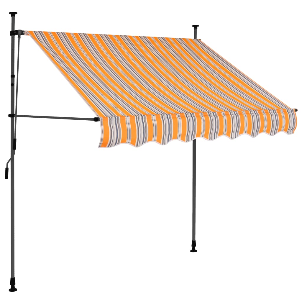 Copertină retractabilă manual cu LED, galben & albastru, 100 cm - Lando