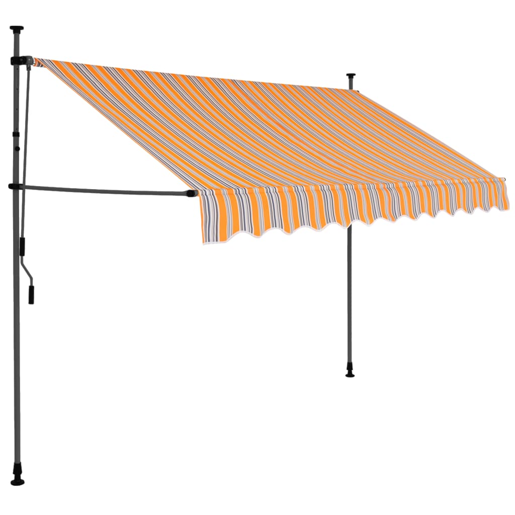 Copertină retractabilă manual cu LED, galben & albastru, 250 cm - Lando