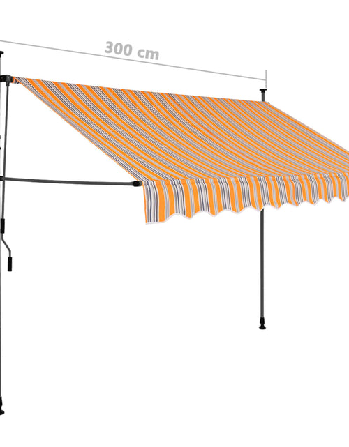 Încărcați imaginea în vizualizatorul Galerie, Copertină retractabilă manual cu LED, galben &amp; albastru, 300 cm - Lando
