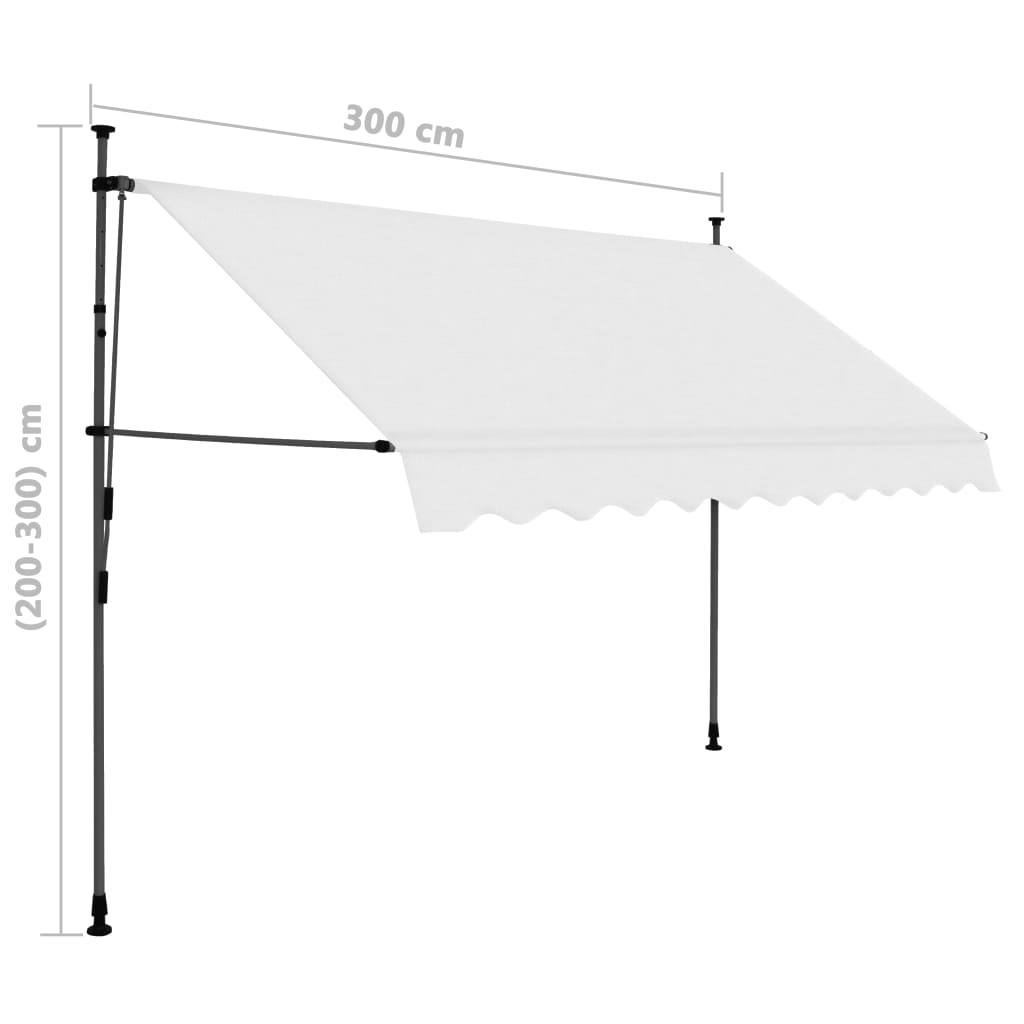 Copertină retractabilă manual cu LED, crem, 300 cm Lando - Lando