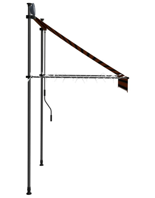 Загрузите изображение в средство просмотра галереи, Copertină retractabilă manual cu LED, portocaliu &amp; maro, 150 cm - Lando
