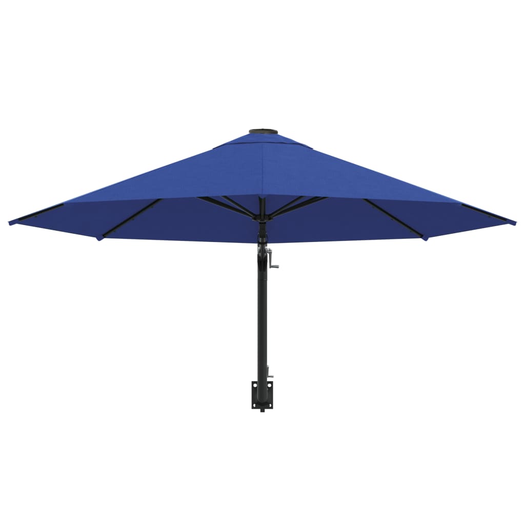 Umbrelă de soare de perete cu stâlp metalic, albastru, 300 cm Lando - Lando