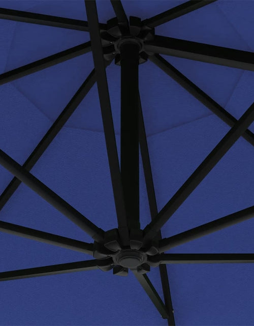 Încărcați imaginea în vizualizatorul Galerie, Umbrelă de soare de perete cu stâlp metalic, albastru, 300 cm Lando - Lando
