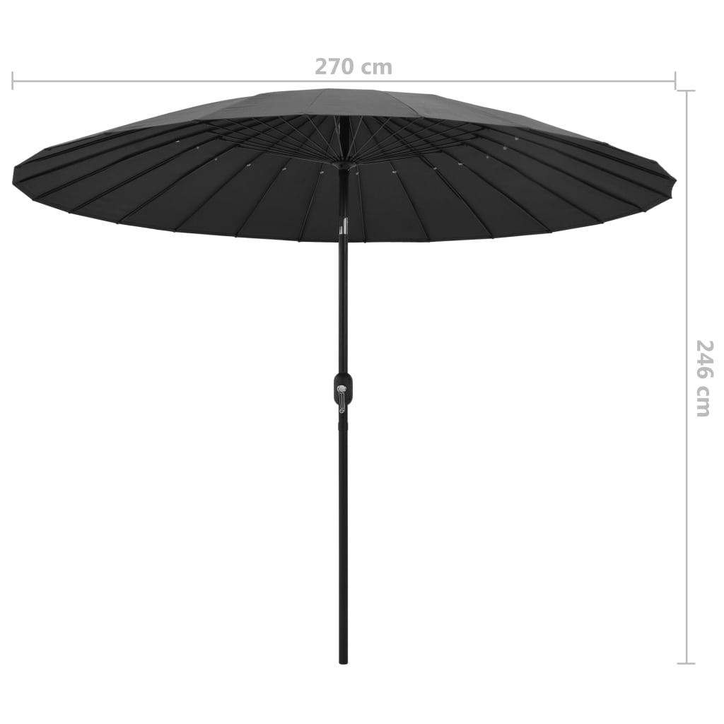 Umbrelă de soare de exterior, stâlp aluminiu, antracit, 270 cm Lando - Lando