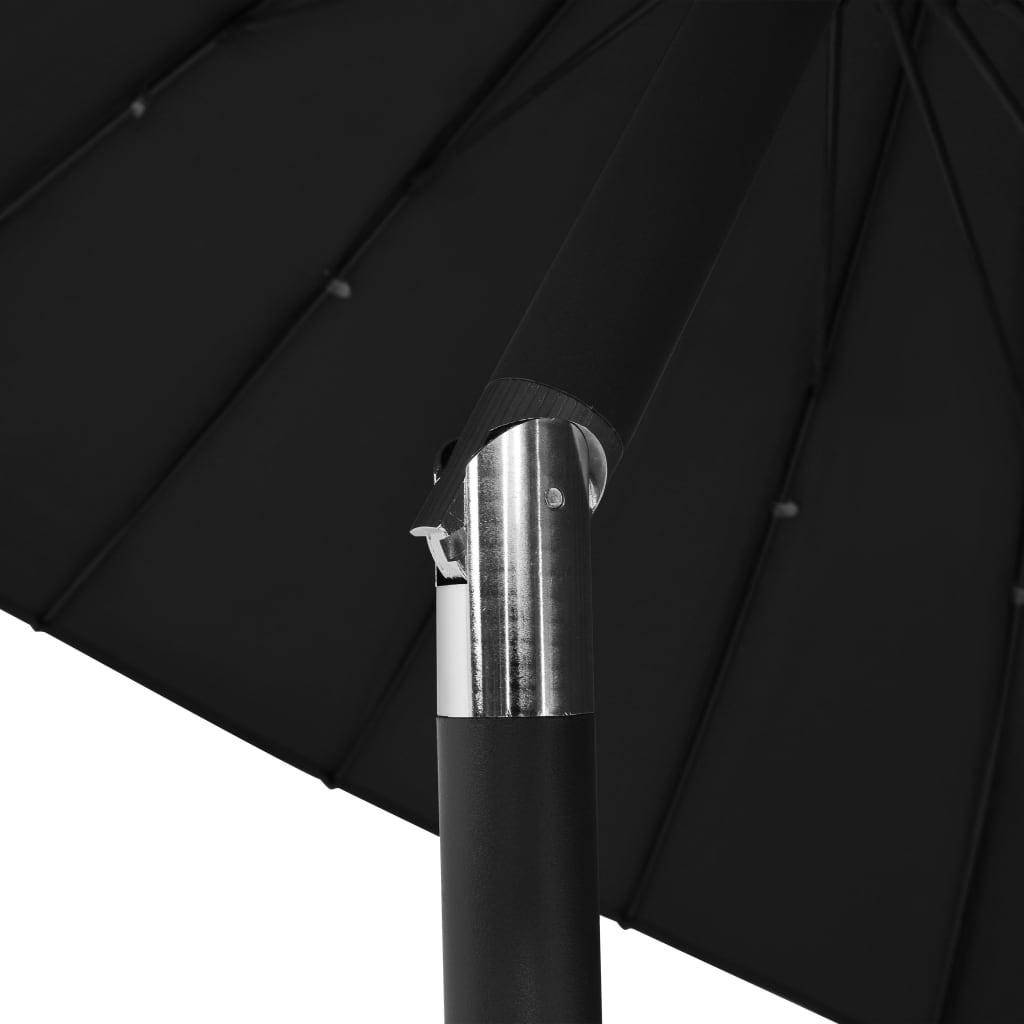 Umbrelă de soare de exterior, stâlp aluminiu, negru, 270 cm Lando - Lando