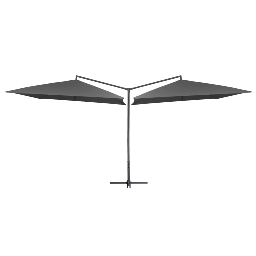 Umbrelă de soare cu stâlp din oțel, antracit, 250x250 cm Lando - Lando