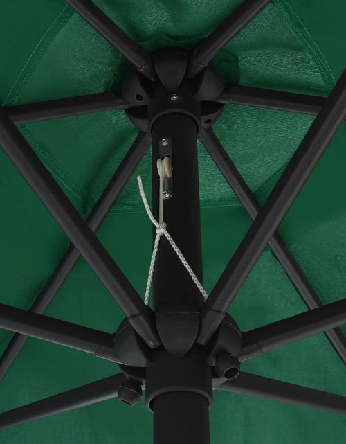 Încărcați imaginea în vizualizatorul Galerie, Umbrelă de soare cu LED-uri și stâlp aluminiu, verde, 270 cm Lando - Lando
