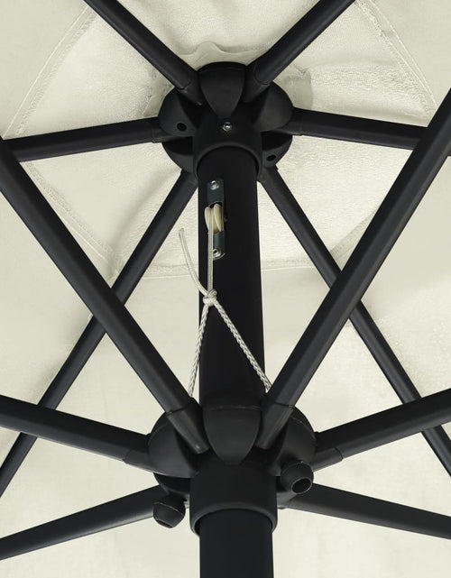 Загрузите изображение в средство просмотра галереи, Umbrelă de soare cu LED și stâlp aluminiu, alb nisipiu, 270 cm Lando - Lando
