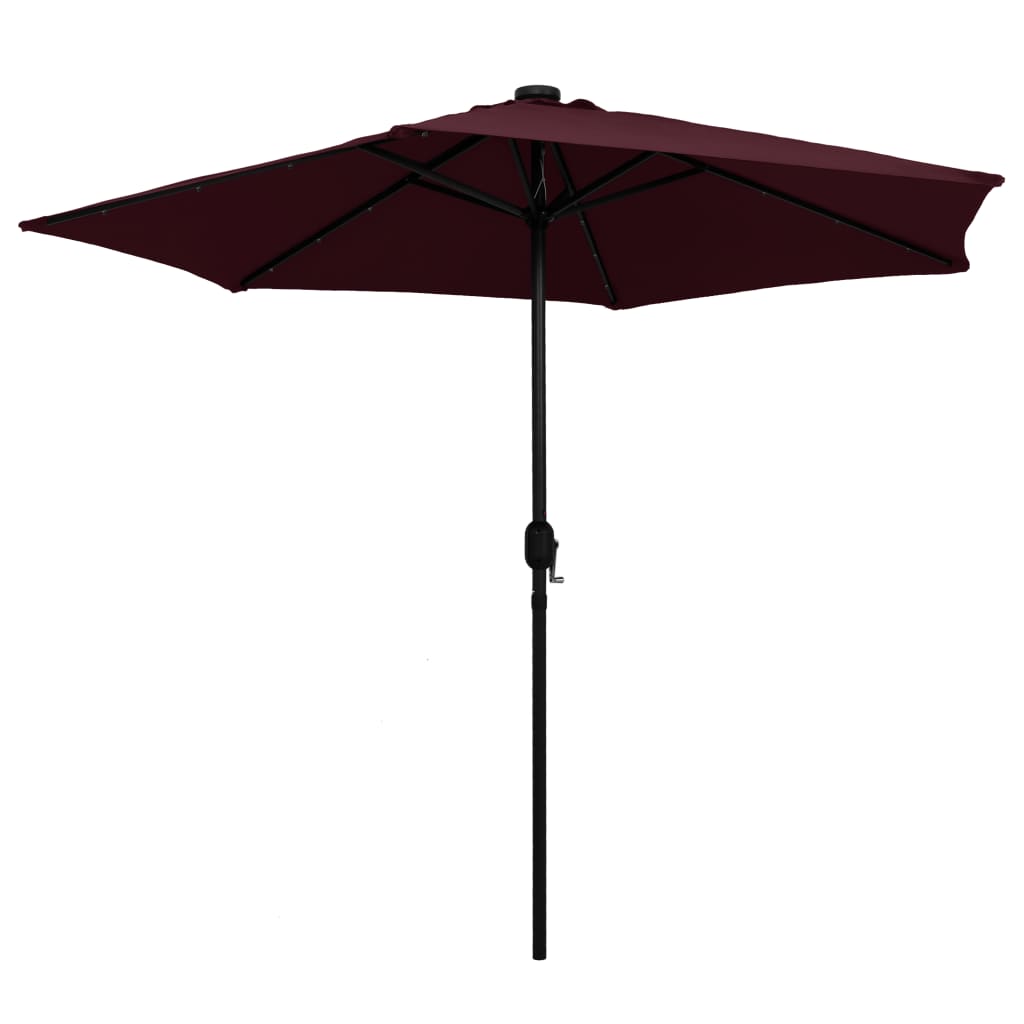 Umbrelă de soare, LED-uri și stâlp aluminiu, bordo, 270 cm Lando - Lando