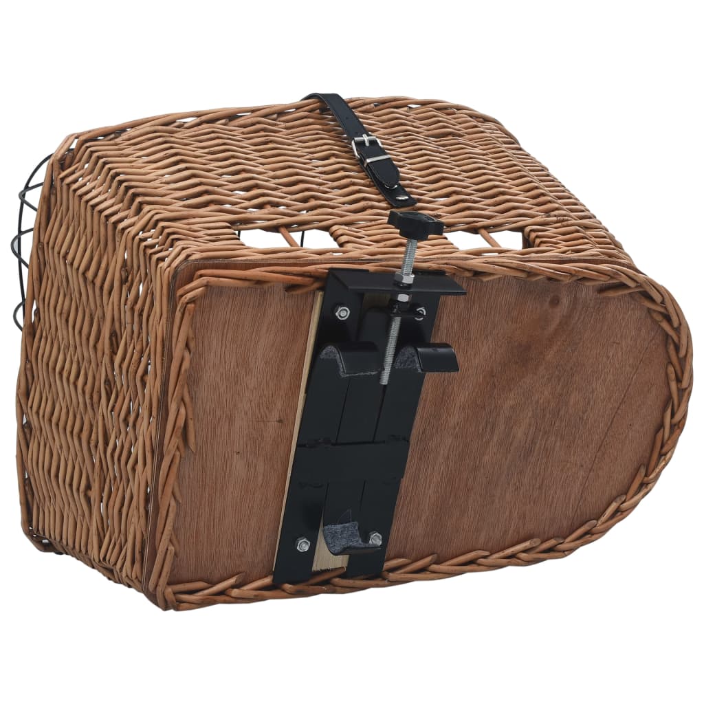 Coș portbagaj bicicletă cu capac 55x31x36 cm, răchită naturală Lando