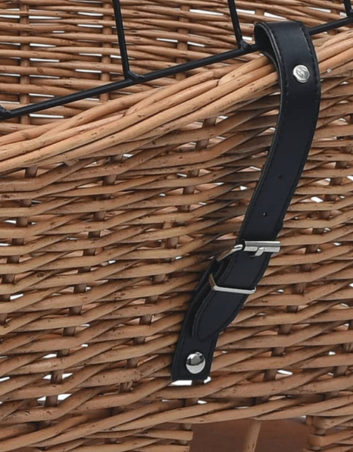 Încărcați imaginea în vizualizatorul Galerie, Coș portbagaj bicicletă cu capac 55x31x36 cm, răchită naturală Lando
