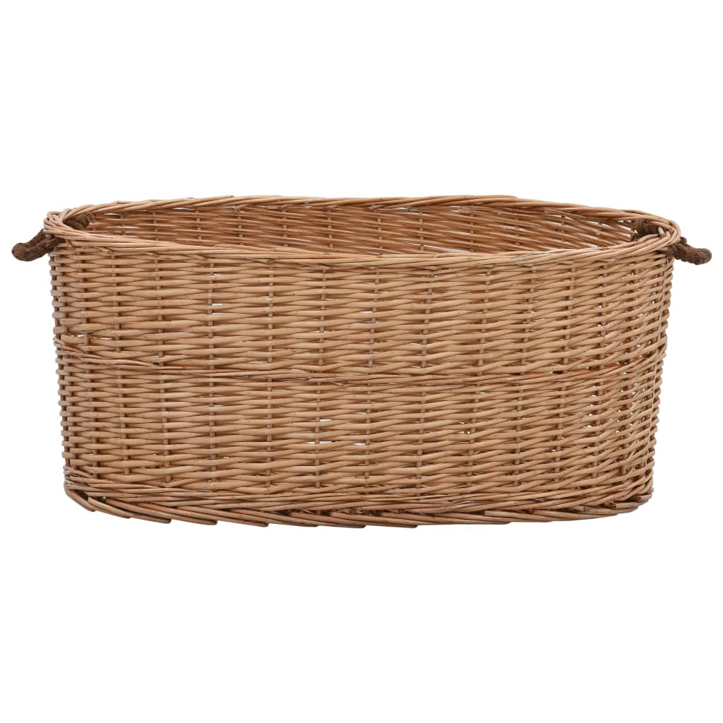 Coș lemne foc cu mânere de transport natural 78x54x34 cm salcie Lando - Lando