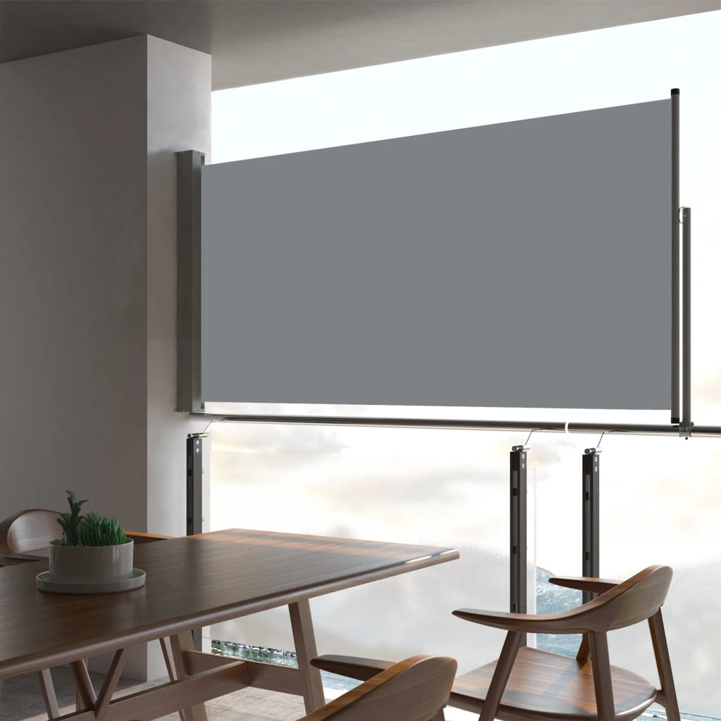 Copertină laterală retractabilă de terasă, gri, 80 x 300 cm Lando - Lando