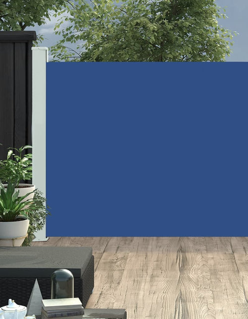 Încărcați imaginea în vizualizatorul Galerie, Copertină laterală retractabilă terasă, albastru, 140x500 cm - Lando
