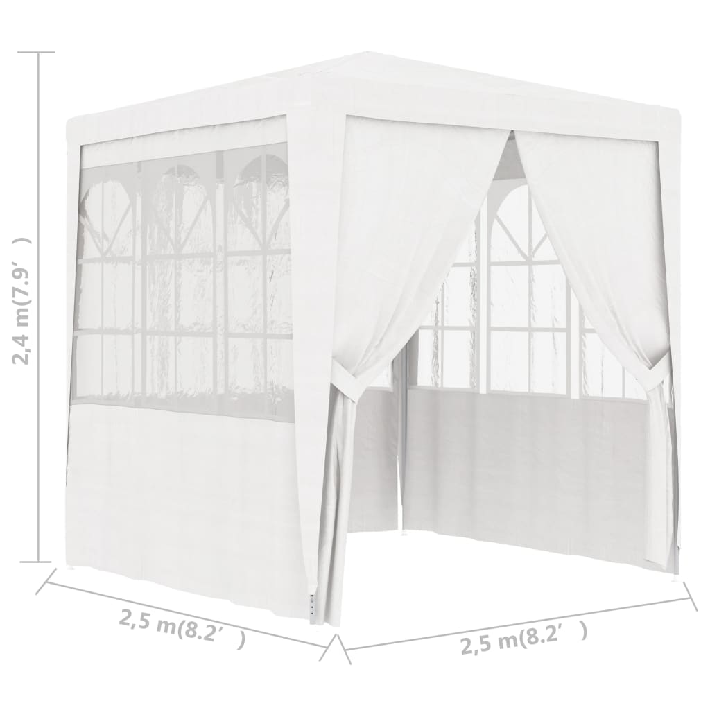 Cort petrecere profesional cu pereți, alb, 2,5 x 2,5 m 90 g/m² - Lando
