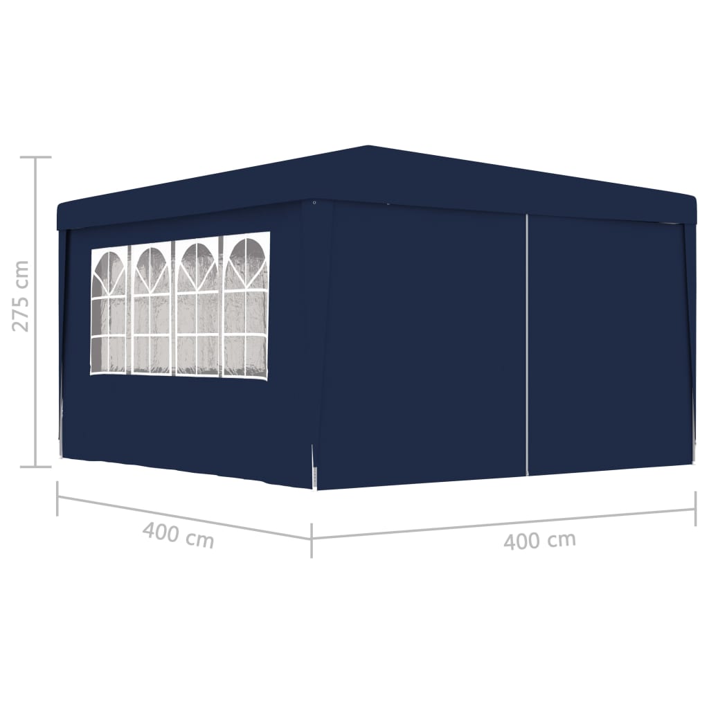 Cort de petrecere profesional cu pereți albastru 4x4 m 90 g/m² - Lando