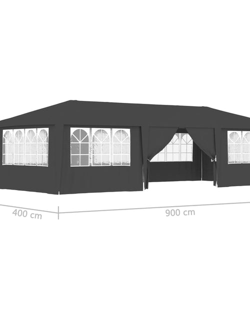 Загрузите изображение в средство просмотра галереи, Cort petrecere profesional pereți laterali antracit 4x9m 90g/m² - Lando
