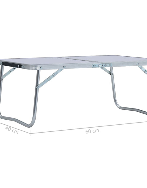 Încărcați imaginea în vizualizatorul Galerie, Masă de camping pliabilă, alb, 60 x 40 cm, aluminiu - Lando
