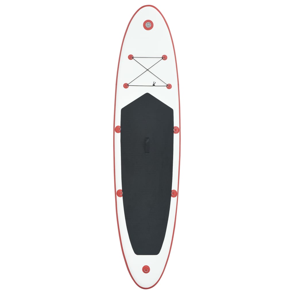 Set placă stand up paddle SUP surf gonflabilă, roșu și alb Lando - Lando