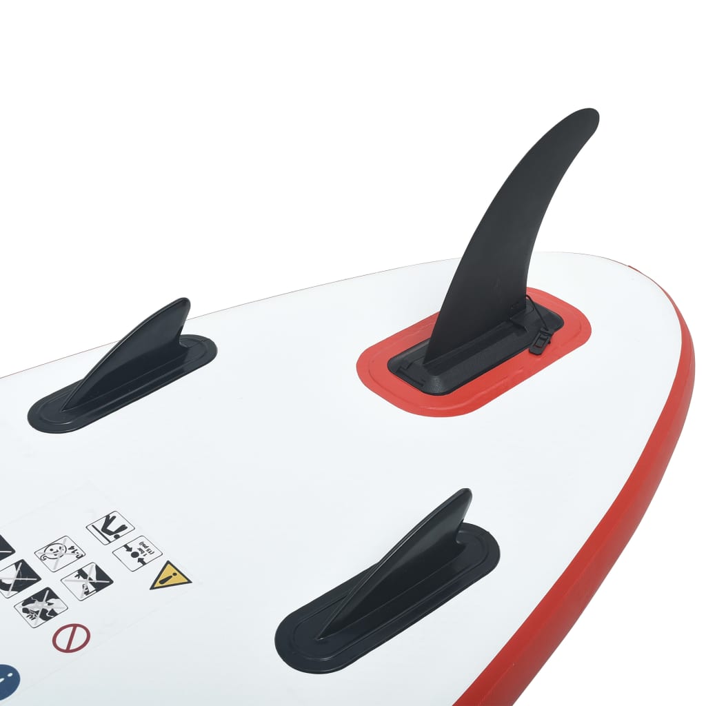 Set placă stand up paddle SUP surf gonflabilă, roșu și alb - Lando