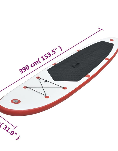 Загрузите изображение в средство просмотра галереи, Set placă stand up paddle SUP surf gonflabilă, roșu și alb - Lando
