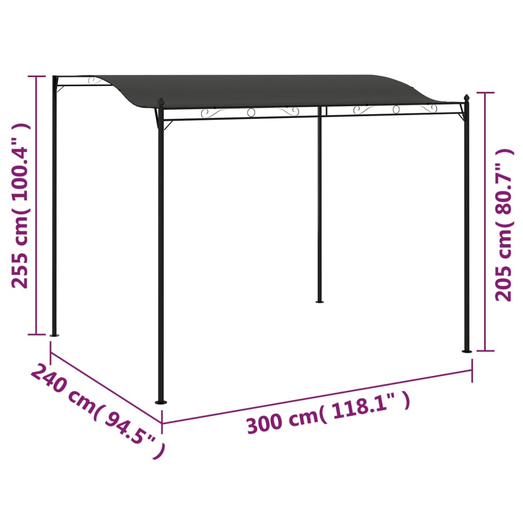 Copertină de soare, antracit, 3 x 2,4 m Lando - Lando