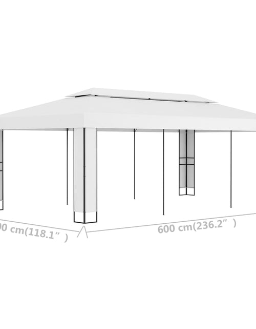 Загрузите изображение в средство просмотра галереи, Pavilion cu acoperiș dublu, alb, 3 x 6 m Lando - Lando
