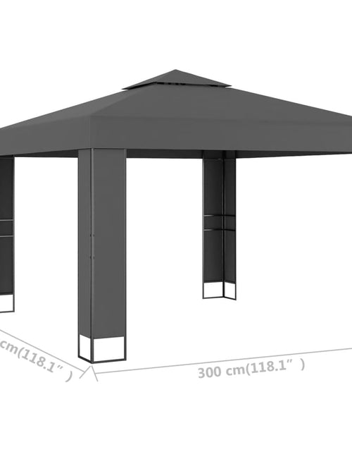 Загрузите изображение в средство просмотра галереи, Pavilion cu acoperiș dublu, antracit, 3 x 3 m Lando - Lando
