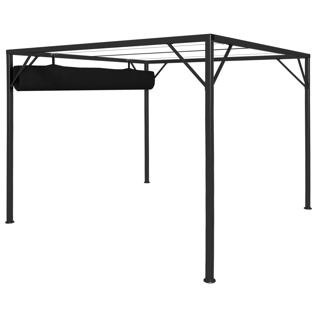 Pavilion de grădină cu acoperiș retractabil, antracit, 3 x 3 m Lando - Lando