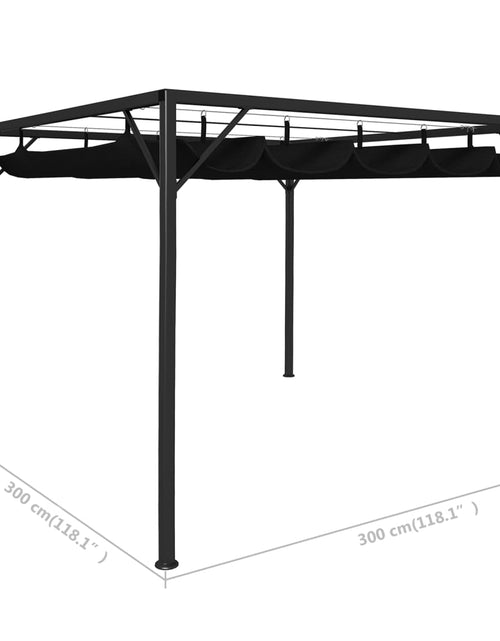 Загрузите изображение в средство просмотра галереи, Pavilion de grădină cu acoperiș retractabil, antracit, 3 x 3 m Lando - Lando
