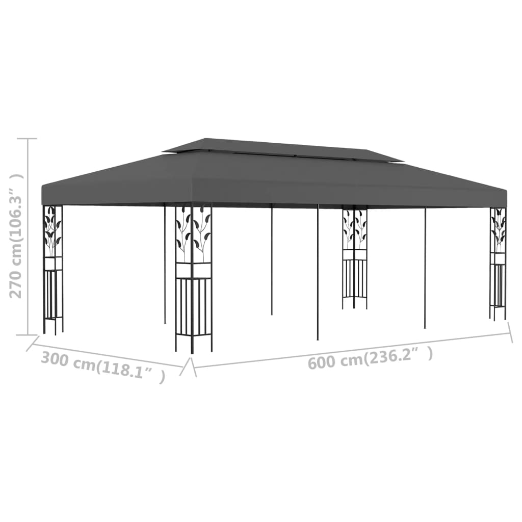 Pavilion, antracit, 3 x 6 m Lando - Lando