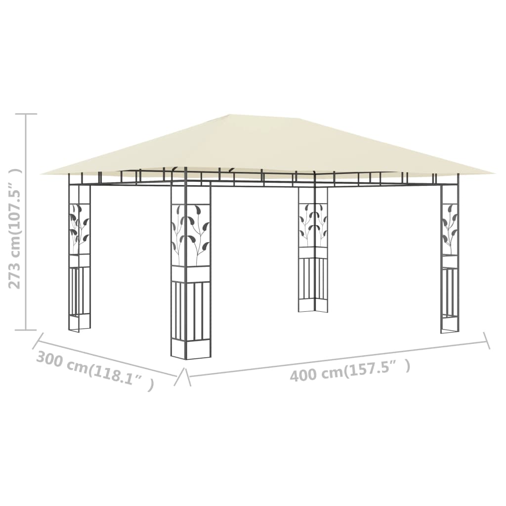 Pavilion cu plasă anti-țânțari, crem, 4x3x2,73 m, 180 g/m² Lando - Lando