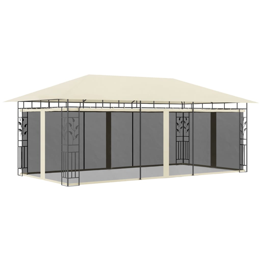 Pavilion cu plasă anti-țânțari, crem, 6 x 3 x 2,73 m Lando - Lando