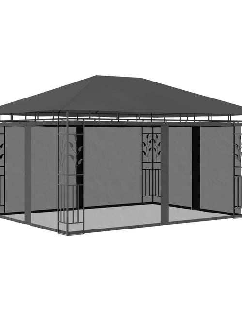 Încărcați imaginea în vizualizatorul Galerie, Pavilion cu plasă anti-țânțari, antracit, 4 x 3 x 2,73 m Lando - Lando
