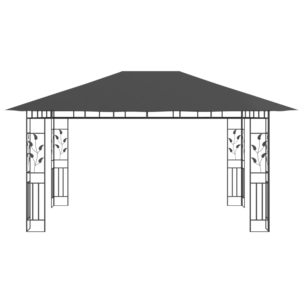 Pavilion cu plasă anti-țânțari, antracit, 4 x 3 x 2,73 m Lando - Lando