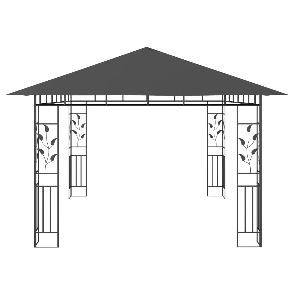 Pavilion cu plasă anti-țânțari, antracit, 4 x 3 x 2,73 m Lando - Lando