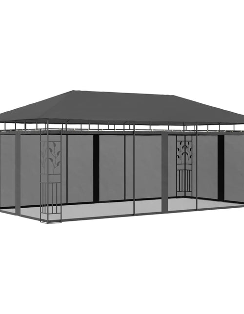 Încărcați imaginea în vizualizatorul Galerie, Pavilion cu plasă anti-țânțari, antracit, 6 x 3 x 2,73 m Lando - Lando
