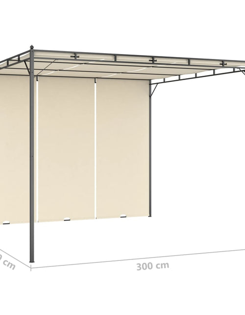 Загрузите изображение в средство просмотра галереи, Pavilion de grădină cu perdea laterală, crem, 3x3x2,25 m Lando - Lando
