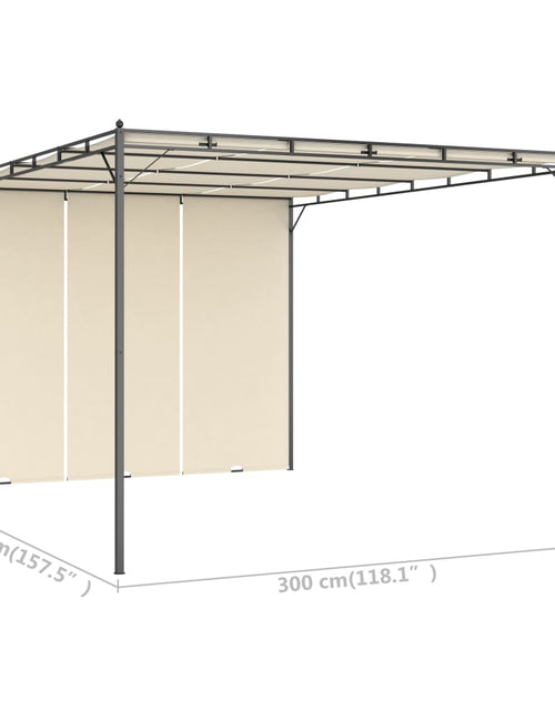 Încărcați imaginea în vizualizatorul Galerie, Pavilion de grădină cu perdea laterală, crem, 4 x 3 x 2,25 m Lando - Lando
