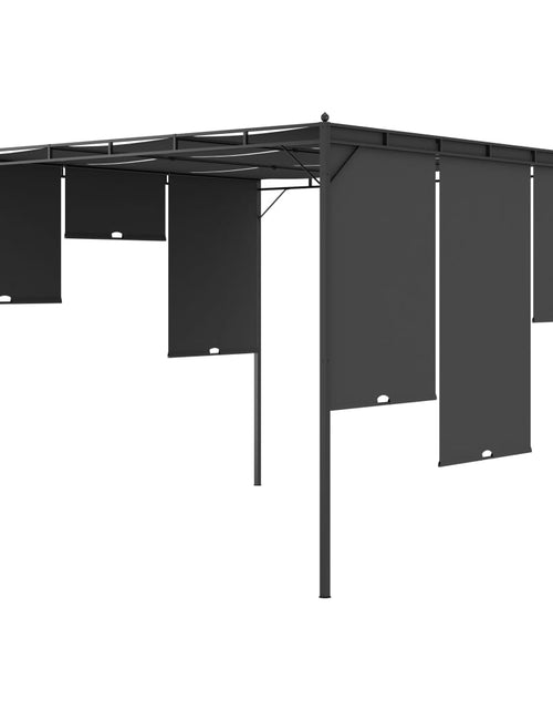 Încărcați imaginea în vizualizatorul Galerie, Pavilion de grădină cu perdea laterală, antracit, 3x3x2,25 m Lando - Lando
