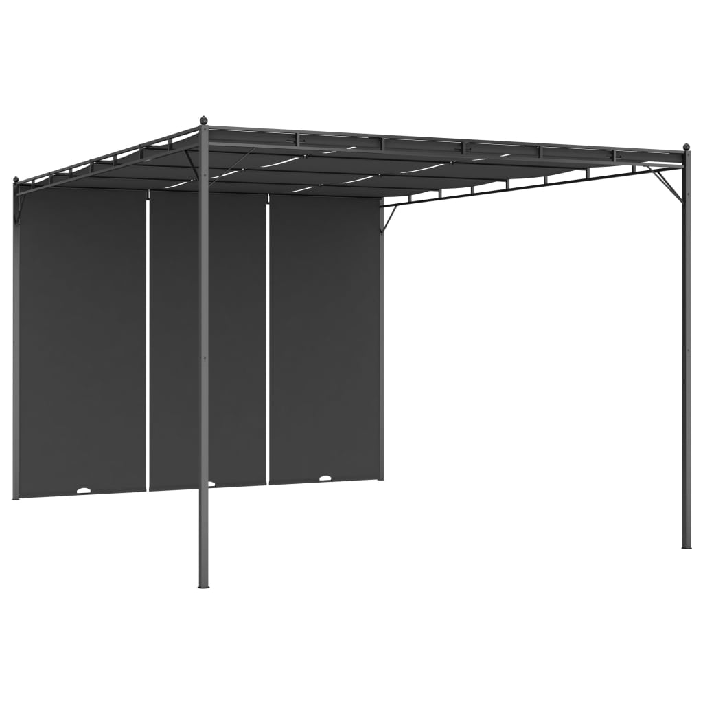 Pavilion de grădină cu perdea laterală, antracit, 4x3x2,25 m Lando - Lando