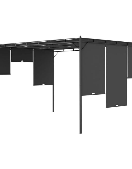 Încărcați imaginea în vizualizatorul Galerie, Pavilion de grădină cu perdea laterală, antracit, 4x3x2,25 m Lando - Lando
