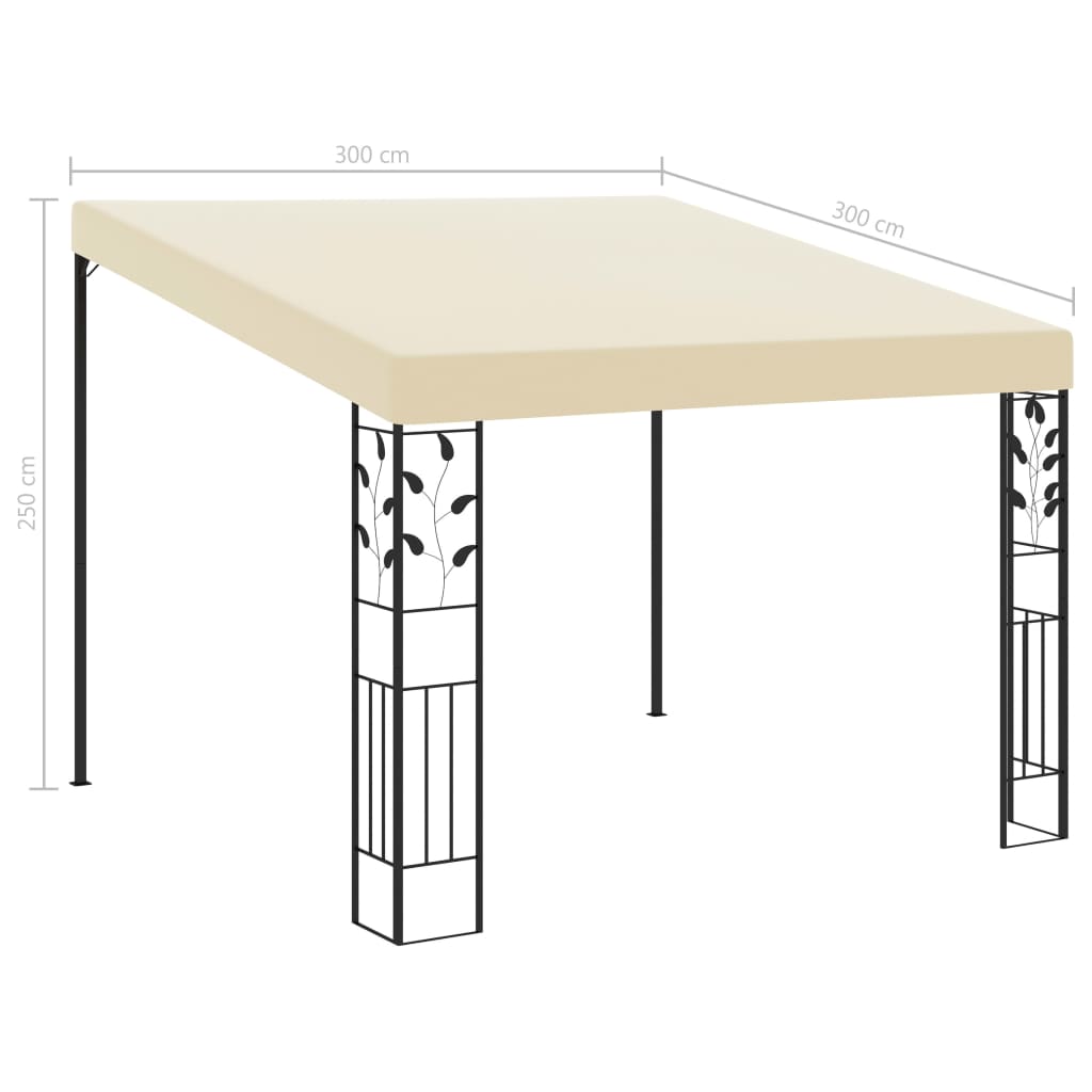 Pavilion de perete, crem, 3 x 3 x 2,5 m Lando - Lando