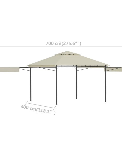 Încărcați imaginea în vizualizatorul Galerie, Pavilion cu acoperiș dublu extins, 3x3x2,75 m, crem, 180 g/m² Lando - Lando
