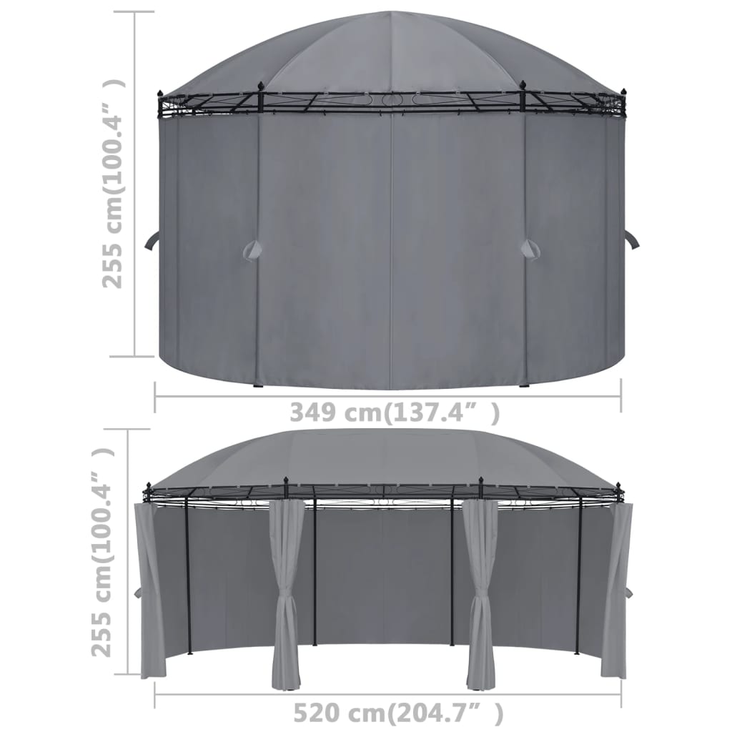 Pavilion cu perdele, antracit, 520x349x255 cm Lando - Lando