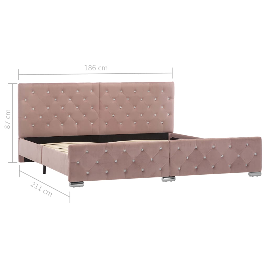 Cadru de pat, roz, 180 x 200 cm, catifea - Lando