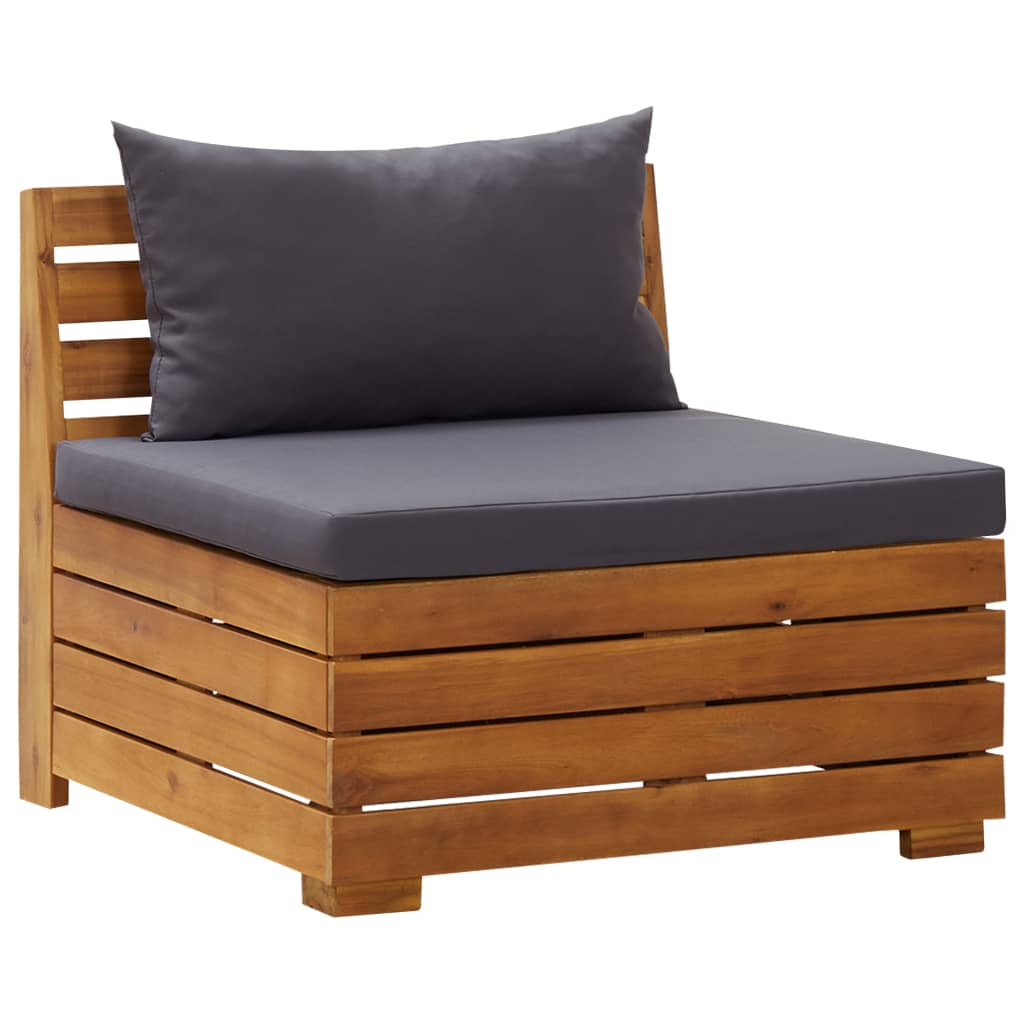 Canapea mijloc modulară cu perne, 1 buc., lemn masiv de acacia - Lando