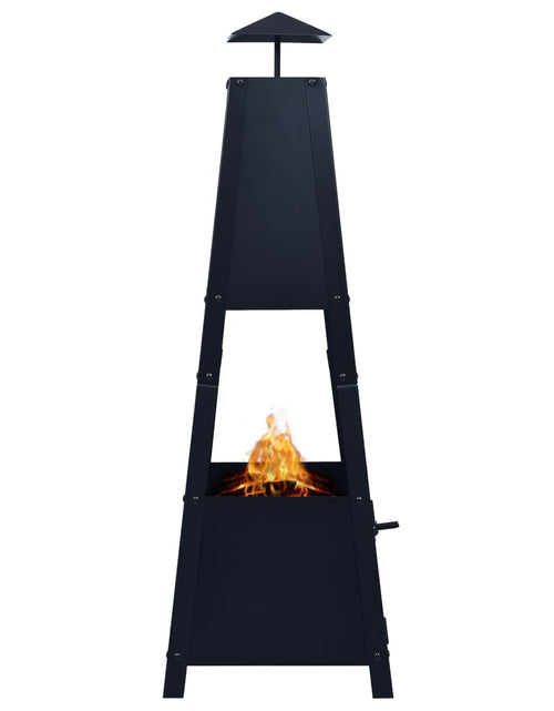 Загрузите изображение в средство просмотра галереи, Vatră de foc, negru, 35 x 35 x 99 cm, oțel Lando - Lando
